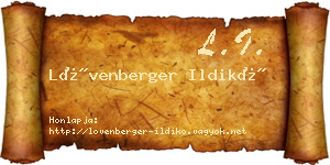 Lövenberger Ildikó névjegykártya